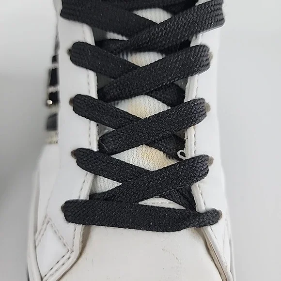Coogi CW1247 High-Top Sneakers White Black Snakeskin Logo Crest Size 6 - Picture 6 of 10